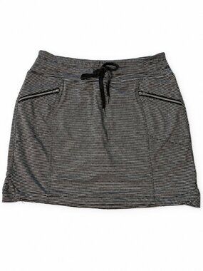 Stoic Stripe Athletic Skort Built-In Shorts Zip Pockets Small